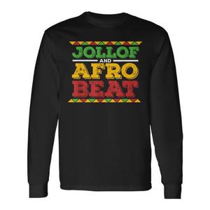 T-shirt a maniche lunghe con stampa Jollof And Afrobeat African Food - Product Image 1