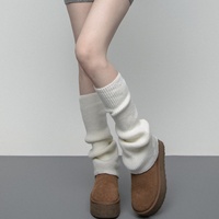 Ensemble de chaussettes amples pour femme en acrylique jacquard tricoté, respirantes et antibactériennes, avec revers au-dessus du genou, chaudes pour l'hiver