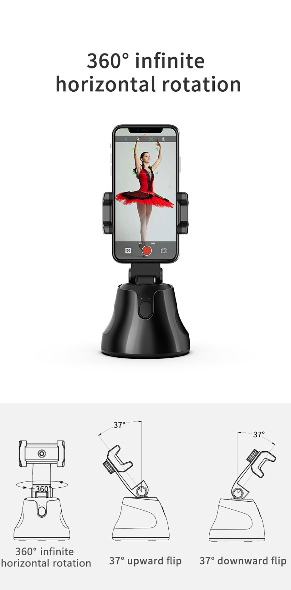 Xiaomi-support de suivi d'objets, pour appareil photo, tout-en-un, Rotation automatique, pour Selfie