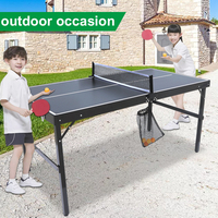 Table de Tennis de Table Portable, panneau MDF de taille moyenne, intérieur et extérieur, Table de Ping Pong pliable avec filet 60 "x 30", panneau TT