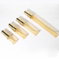 Flacon pulvérisateur miniature vide rechargeable en verre rose et noir de 2 ml, 3 ml, 5 ml, 10 ml avec bouchon à vis pour échantillon de parfum, testeur, voyage, format slim