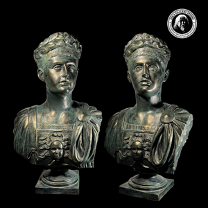 Escultura de busto de bronce romano antiguo estilo Art Deco retrato imperial clásico para interiores de lujo colecciones de arte comisariadas - Product Image 3