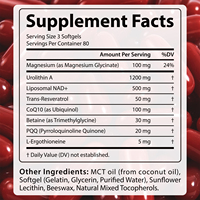 Acentiallabs Nouvelle Urolithine A 2000mg 240 gélules Souples – Complément Personnalisé pour l'Énergie Cellulaire Mitochondriale, l'Âge Sain et l'Antioxydation