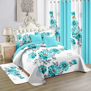 Juego de Edredón Acolchado de Alta Calidad para un Dormitorio Lujoso, Incluye Cortinas, Edredón, Sábanas y Fundas de Almohada Haidi <span class=keywords><strong>Florida</strong></span> - Product Image 3