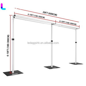 LEDA 12ftx12ft Heavy Duty Pipe and Drape Frame Kit Adjustable Pipe and Drape <b>Backdrop</b> <b>Stand</b> - Product Image 5