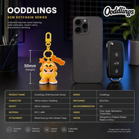 Porte-clés en PVC solaire écologique de haute qualité, figurine de dessin animé mignonne avec colle goutte à goutte, breloque personnalisable avec logo, 8 cm, vente en gros pour cadeau d'enfant