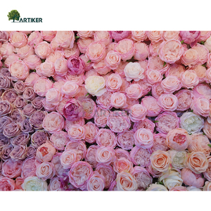 Decoración de la boda de seda <span class=keywords><strong>blanco</strong></span> rosas telón de fondo de flores panel decorativa de interior flores flor Artificial de la pared - Product Image 2