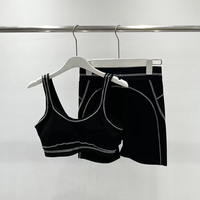 Ensemble de sport 2 pièces personnalisé pour femme : tenue de fitness, yoga et entraînement avec LOGO, short respirant