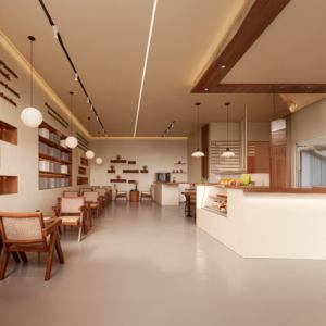 Conception personnalisée de l'intérieur d'une pâtisserie, vitrine à desserts en verre sur mesure, personnalisation de la décoration d'une pâtisserie - Product Image 4