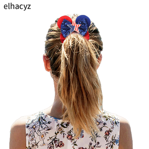 Nouveaux accessoires pour cheveux du Jour de l'Indépendance, Statue de la Liberté, logo du drapeau américain, nœud en flanelle à paillettes, attaches pour cheveux en forme d'oreilles de souris pour filles - Product Image 1