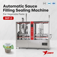 Machine de remplissage et de scellage de gobelets 0-50g, 100 gobelets/min, pour pâte végétale, avec certification CE SGS, en acier inoxydable, du fabricant