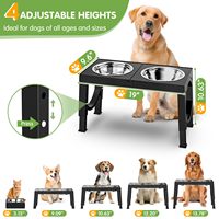 Comedouros Elevados para Cães de Raças Grandes, Suporte para Comedouro de Cães de Grande/Médio Porte, Comedouro de 1L para Ração e Água, Suporte com 5 Alturas Ajustáveis