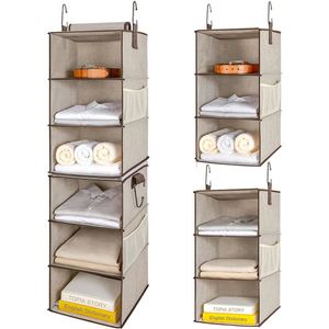 Organizadores Colgantes Separables de 3 Niveles, Bolsa de Almacenamiento Plegable de Tela para Colgar Sobre la Puerta para Ropa - Product Image 1