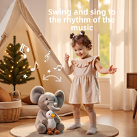 Jouet en peluche électrique en plastique Éléphant Cache-Cache avec fonctions chant, enregistrement et écho, double mécanisme, pour 0-24 mois, unisexe