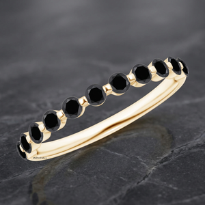 Bague en diamant noir naturel Vaayu Jewels, or jaune, style minimaliste, à porter tous les jours, bagues unisexes, or 10K 14K 18K, argent 925 935 - Product Image 1