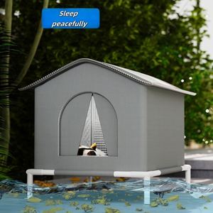 Cama de Lujo Ecológica para Mascotas, Cueva para Perros y Gatos, Resistente al Agua, con Capa de Aluminio y Tela Oxford, Desmontable y Lavable, para Todo Tipo de Clima - Product Image 3
