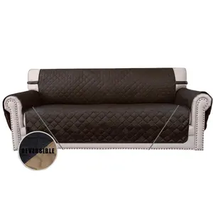 Waterproof quilted reversible sofa covers for home