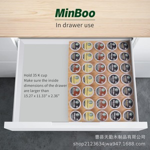 ชั้นวางเก็บฝักกาแฟไม้ไผ่ สำหรับใช้ในครัว สำนักงาน โต๊ะทำงาน วัสดุไม้ - Product Image 2