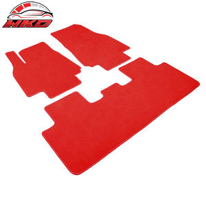 พรมปูพื้นสำหรับเทสล่า รุ่น Y 4 ประตู ปี 20-24 พรมหน้าและหลัง กำมะหยี่สีแดง - 3 ชิ้น - Product Image 3