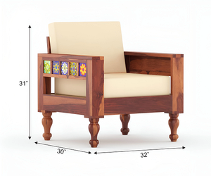 Ensemble de canapés élégant en bois de Sheesham massif avec finition couleur miel, structure robuste et durable, sièges confortables, design élégant, parfait - Product Image 3