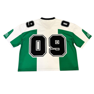 Maillot de football américain personnalisé surdimensionné à manches courtes et col en V, coupe carrée, sublimation, style streetwear, t-shirt de football - Product Image 6