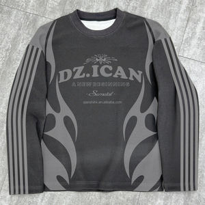 Camisa de primavera personalizada de diseñador, ropa de calle, camisetas con estampado de hombros caídos, camiseta de manga larga de gofres de gran tamaño de alta calidad para hombres - Product Image 1