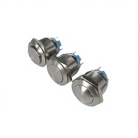 Bouton-poussoir de sécurité externe rouge, 22 mm de diamètre, 2 broches, 1NO, tête plate combinée, 250 VAC tension maximale, contrôle de porte à anneau