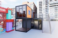 Maison conteneur préfabriquée modulaire isolée en acier, prête à l'emploi, de 20 pieds, démontable, portable, en kit, pour usage hôtelier