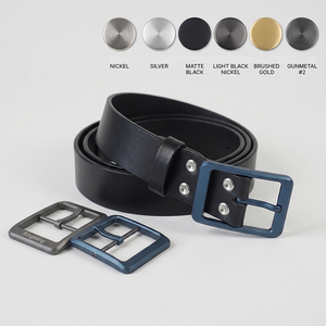 Boucle de ceinture en métal personnalisée avec logo couleur, de luxe, pour <span class=keywords><strong>homme</strong></span>, rectangulaire, à ardillon, bleu mat, pour sangle en cuir, Hebilla Del Cinturon - Product Image 1