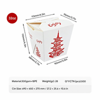 Maßgefertigte Größe Kraftpapier Braune Take-Away Lebensmittelbehälter Einweg-Lebensmittelverpackungsbox für Essen zum Mitnehmen