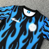 Özel baskılı boy örgü forması Unisex Retro futbol Boxy forması boş futbol T shirt