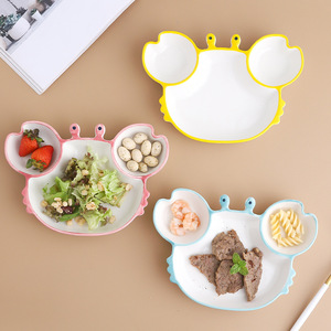 Adorable assiette à dîner pour enfants en céramique en forme de crabe de dessin animé divisé - Product Image 3