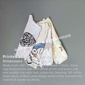 Paños de Algodón Blancos Impresos de Alta Calidad, Lavables, Absorbentes y Reutilizables para Limpieza Industrial en Talleres - Product Image 2