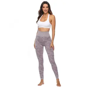 Celana Kompresi Pakaian Yoga Wanita, Set Pakaian Kebugaran Wanita, Celana Legging Gym, Celana Olahraga Pinggang Tinggi
