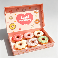 Boîtes à donuts personnalisées en gros, faciles à assembler, emballages alimentaires pour desserts, boîtes à donuts, boîtes à mochi donuts