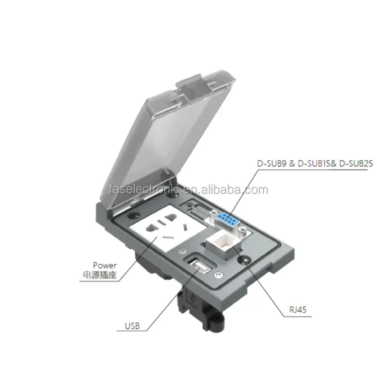 power socket with USB2.0 USB3.0 rj45 panel mount connector