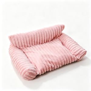 Soft Corduroy Dog <b>Bed</b> Rectangle Indoor Pet <b>Bed</b> Removable Washable All Seasons Minimalist Style White - Product Image 2
