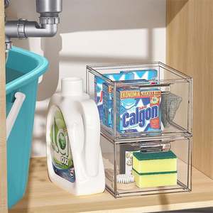 Caja organizadora de maquillaje rectangular moderna, caja de almacenamiento de PP para mascotas, cajones, almacenamiento de joyas, venta al por mayor, maquillaje cosmético - Product Image 3