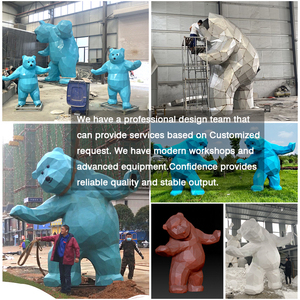 Una gran estatua histórica en el centro comercial una estatua de oso de metal pintado de acero inoxidable - Product Image 6