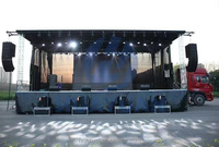 Scène mobile hydraulique S455 pour concerts en plein air, scène semi-remorque de 13 m pour festivals de musique et événements en direct