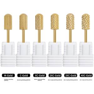 Tête de ponçage pour ponceuse à ongles, haute dureté, résistante à l'usure, pour <span class=keywords><strong>retirer</strong></span> le <span class=keywords><strong>vernis</strong></span> à ongles et le gel, tête cylindrique dorée claire, pour l'élimination des cuticules - Product Image 5