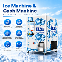 Distributeur automatique de glace en sacs à scellage automatique, 24h/24, en libre-service, pour usage commercial, avec une production de 450 kg