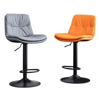 Tabouret de bar moderne et minimaliste avec dossier, chaise de bar de luxe légère, pivotante et réglable en hauteur, pour caissier, avec cadre métallique et pieds hauts, vente en gros