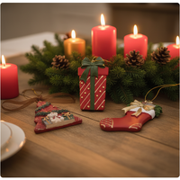 Vente en gros de décorations de Noël artisanales de haute qualité, en résine 3D vintage, pleine couleur, en forme de poupée, à suspendre, Joyeux Noël