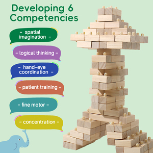 Haute qualité en bois enfants forme empilable architecte blocs de construction ensembles <span class=keywords><strong>jeu</strong></span> éducatif bricolage activité jouets pour enfants garçons filles - Product Image 6