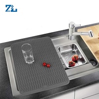 Tapis de séchage de vaisselle en silicone de qualité alimentaire, résistant à la chaleur, antidérapant, imperméable, 40x30cm, écologique