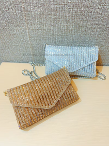 New Cross-border Fashion PU Mobile Phone Bag Full Chain Hand-held Small <b>Square</b> Cover Dinner Bag Polyester Daily Tanjing - Product Image 4