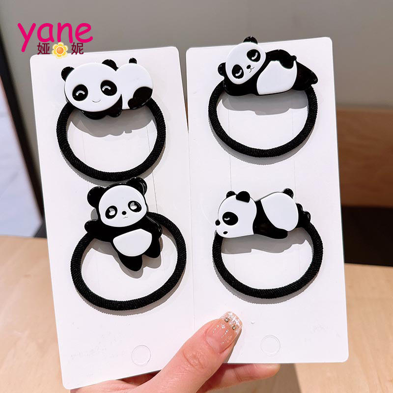 YANE Cute Cartoon Red Panda Scrunchie Sweet Style High Ponytail Head Rope Simple Everything Accessory for Hair Ties