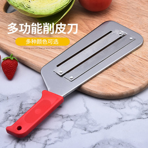 Éplucheur de légumes multifonctionnel Jiale Kitchen, manche unique, acier inoxydable, outil manuel pour fruits et légumes - Product Image 1