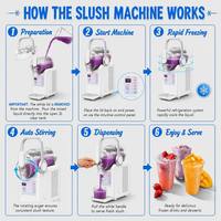Machine à slush commerciale 3L, mini-machine à boissons glacées 260W, machine à smoothies et slushies avec contrôle intelligent et refroidissement stable HSC3L